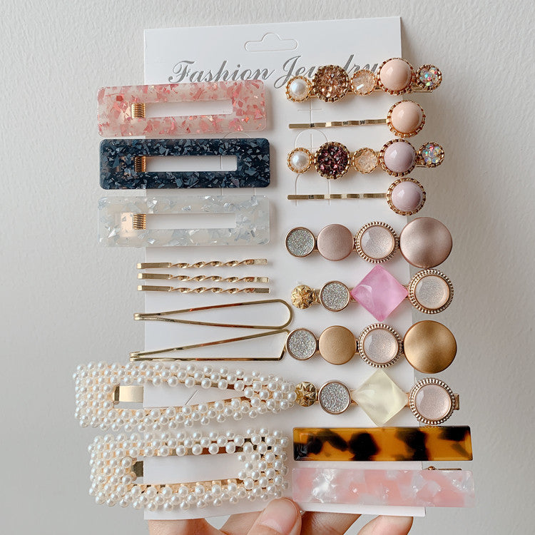 Wholesale ins Pearl Hairpin Set Acrylic Acetate Hairpin Combination Hair Accessories